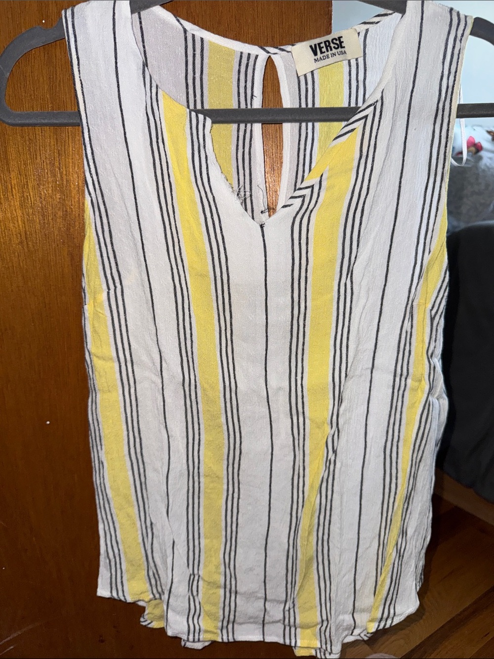 Verse Yellow & White Striped Sleeveless Tank - Picture 1 of 2